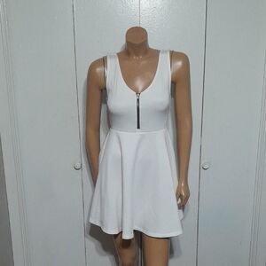 Forever 21 White Mini Dress with Zipper